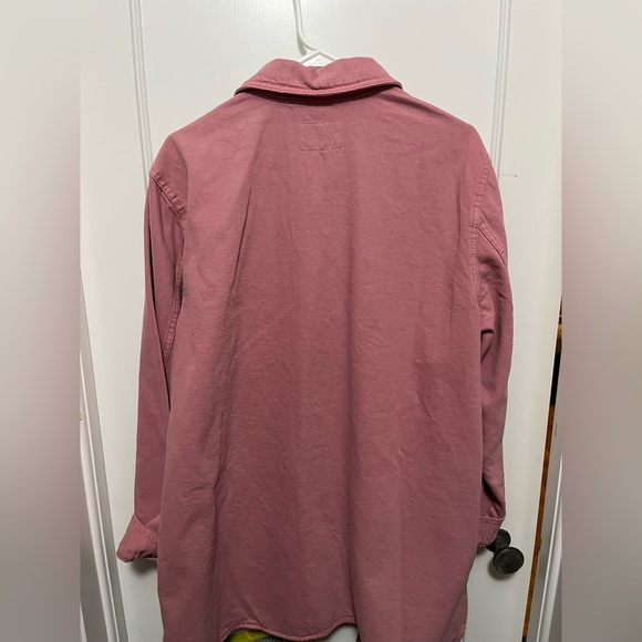 NWT Old Navy Women's Oversized Workwear Button Shacket Dusty Rose - Picture 2 of 5